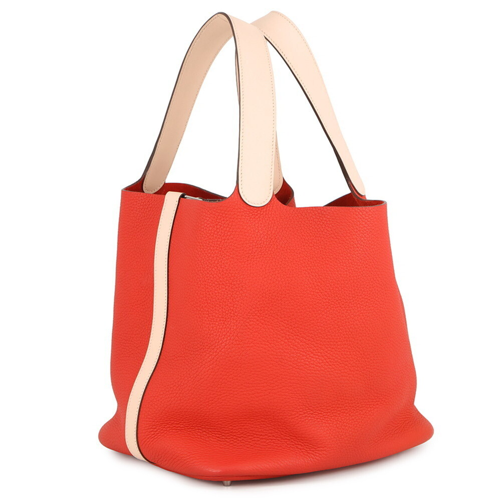 Hermes Picotin Lock GM Eclat Rouge Tomato Rose Eglantine Taurillon Clemence S... - Picture 2 of 14